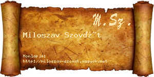 Miloszav Szovát névjegykártya